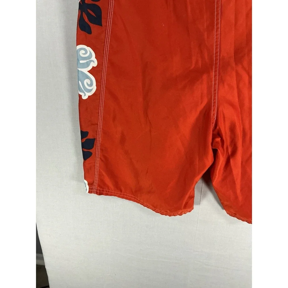 Old Navy Men's Swim Trunks Board Shorts Red Floral Print Size M Drawstring